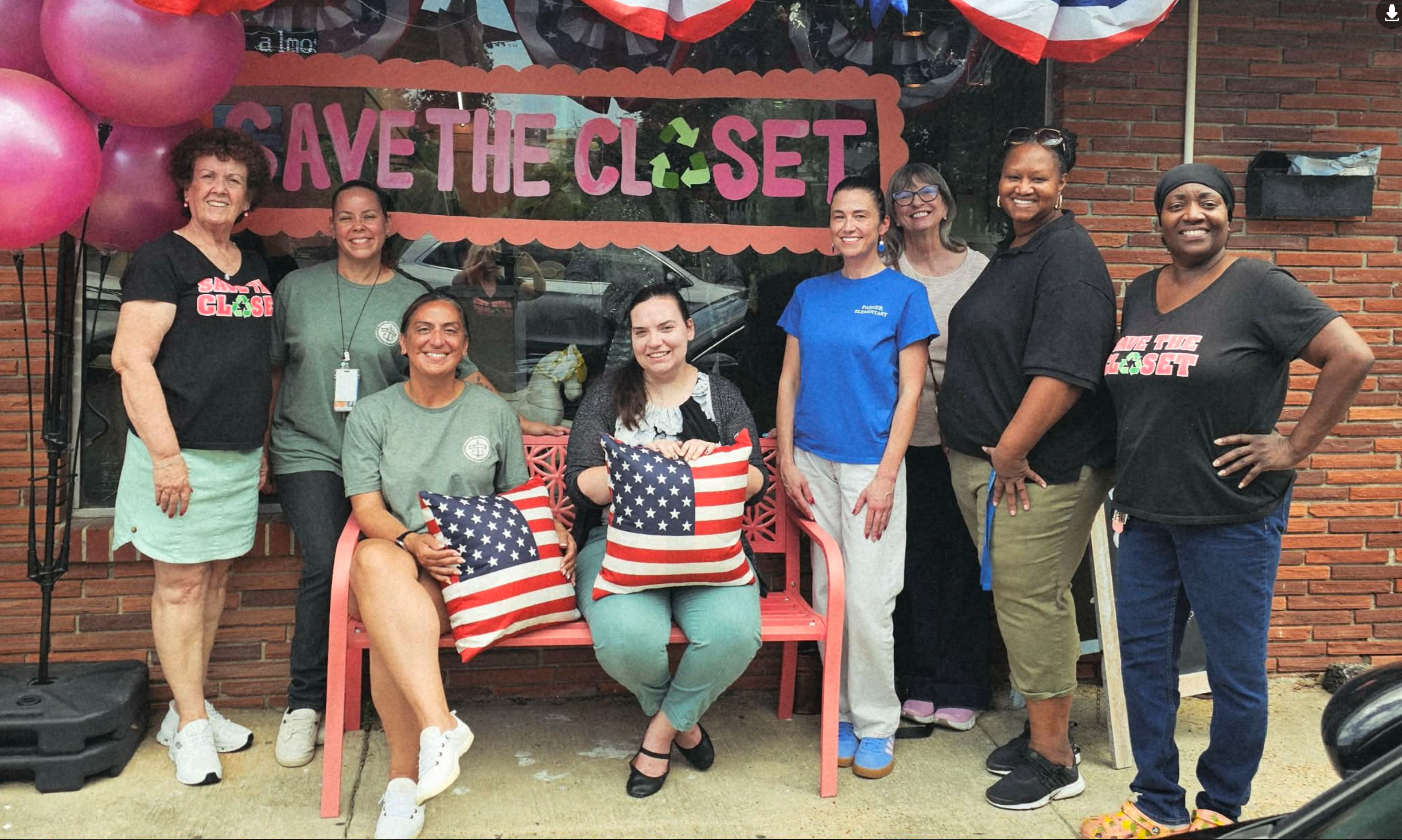 Community members at a Save The Closet clothing distribution event